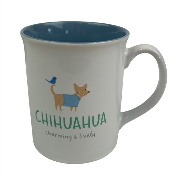 Fringe Studio Chihuahua Ceramic Coffee Mug Blue Interior Cute - Picture 1 of 8